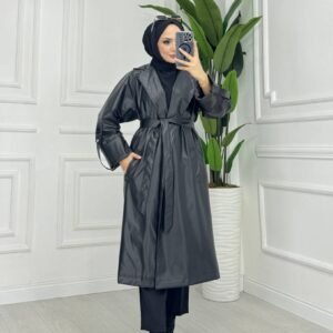 معطف  جلدي  اسود
